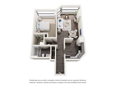 Architectural floor plan of a residence unit