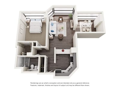 Architectural floor plan of a residential unit
