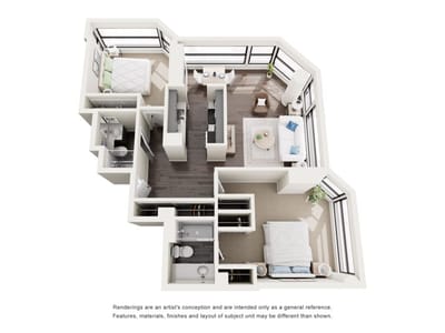 Architectural floor plan of a residential unit