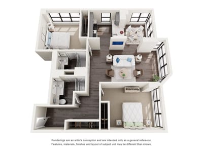 Architectural floor plan of a living unit