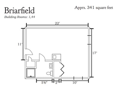 Architectural floor plan of a private resident room