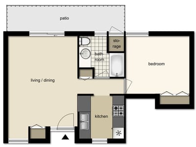Floor plan for a resident unit in the facility