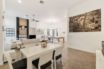 Spacious interior common area with modern decor