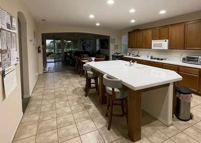 Interior view of a shared kitchen area