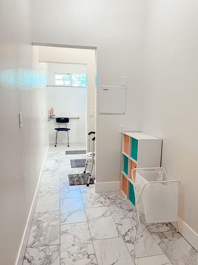 Bright interior hallway with modern decor