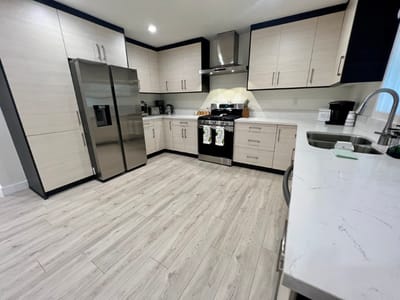 Modern kitchen interior in a senior living facility