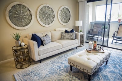 Cozy living area in a senior care facility
