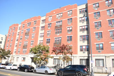 Exterior view of a multi-story senior living facility