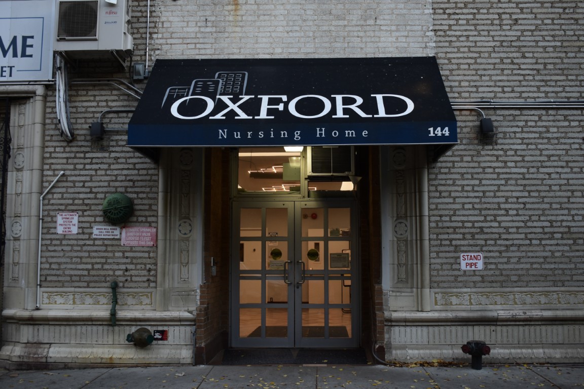 Entrance of Oxford Nursing Home with awning