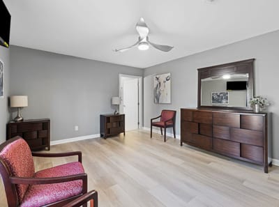 Empty resident room with furniture
