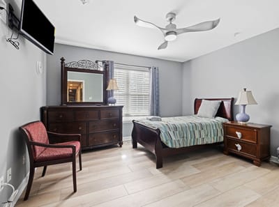 A cozy resident room in the facility.