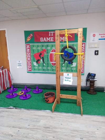 Game area set up for a carnival event