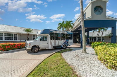 Facility van at the entrance of Barrington Terrace