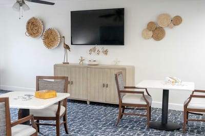 Common area with seating and decor