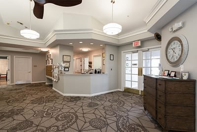 Interior view of the reception area in Avista Senior Living Yuma