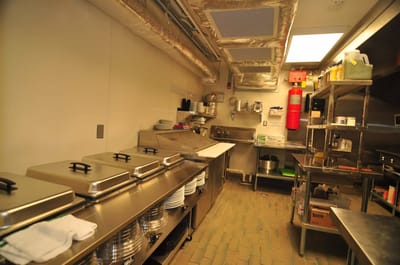 Well-equipped kitchen interior at the assisted living facility