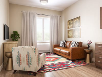 Cozy interior lounge area with stylish decor