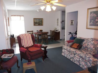 Cozy interior of a resident's living room with furniture