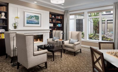 Cozy common area with seating and natural light