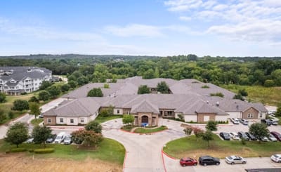 Aerial view of Hawthorn Court facility and grounds.