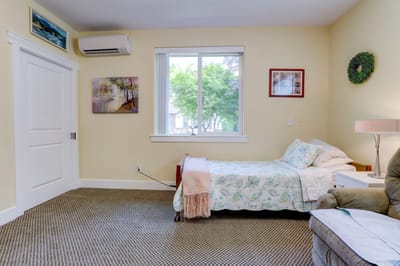 Cozy resident room with a bed and decorations
