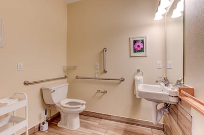 Accessible bathroom with safety features