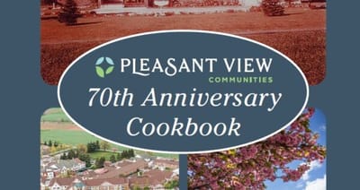 Celebratory cookbook for Pleasant View's anniversary