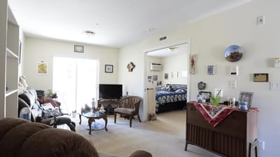 A cozy resident room with personal touches.