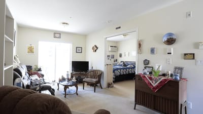 Cozy interior of a resident's room.