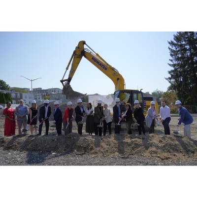Groundbreaking ceremony for new facility construction.