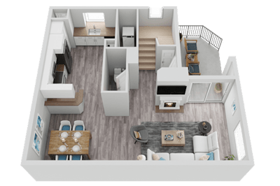Architectural layout of an apartment unit