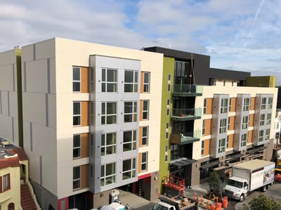 Exterior view of the Hadley Villas building.
