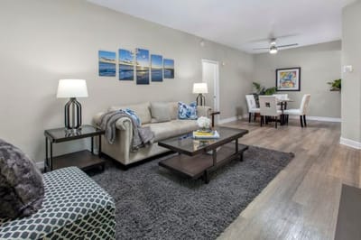 Cozy living room interior with furniture and decor.