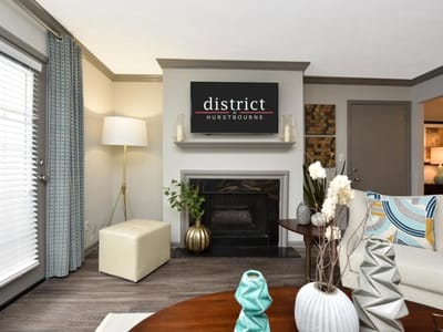 Interior view of a lounge area with decor