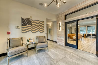 Welcoming lobby area with seating and decor