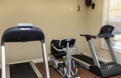 Interior view of fitness equipment in a wellness area