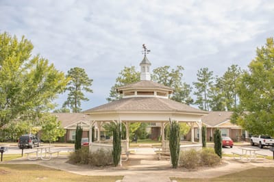 Gazebo in the outdoor space of a senior living facility