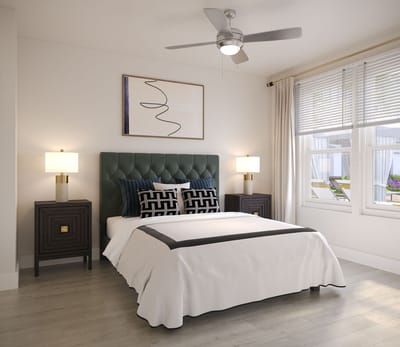 A well-furnished private room with modern decor