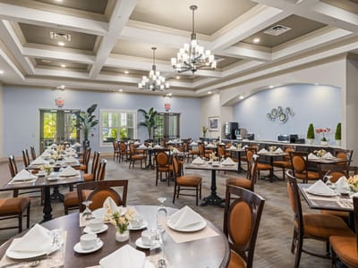 Elegant dining room set for a meal service
