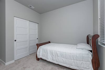 A simple interior view of a resident's room