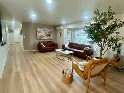 Interior living area with cozy seating and decor