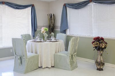 Elegant dining setup in a facility's dining room