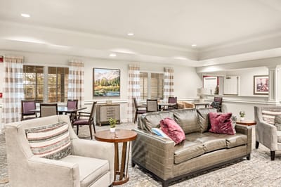 Bright common area with comfortable seating