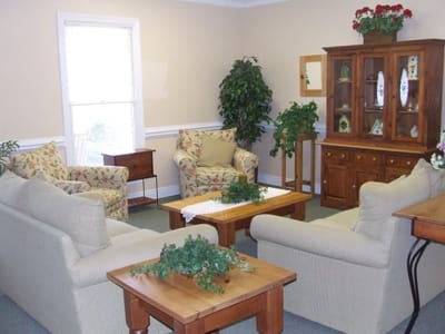 Cozy common area with seating and decor