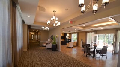 Common area with seating and natural lighting