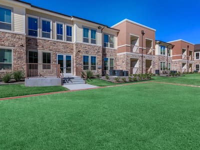 Exterior view of Lavon Senior Villas with landscaped grounds