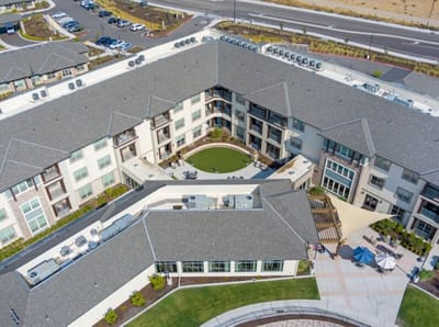 Aerial view of Ansel Park's building and outdoor space