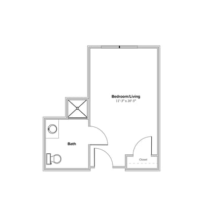 Architectural floor plan for a residential unit