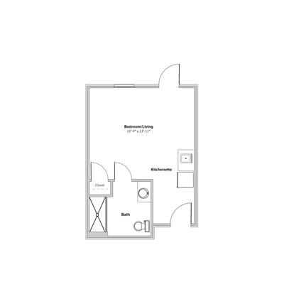 Architectural floor plan of a living space