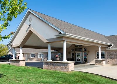 Exterior view of Hickory Estates facility entrance